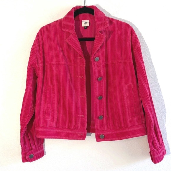CAbi Jackets & Blazers - Cabi 4124 Hot Pink Corduroy Jacket Womens XS Cotton Ribbed Trucker Button Up